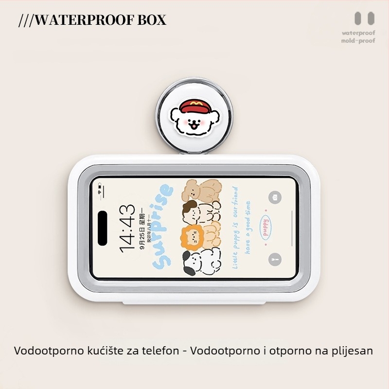 Držač telefona sa usisivačem za kupaonicu, vodootporna futrola za telefon, zidni višenamjenski spremnik za kupaonicu