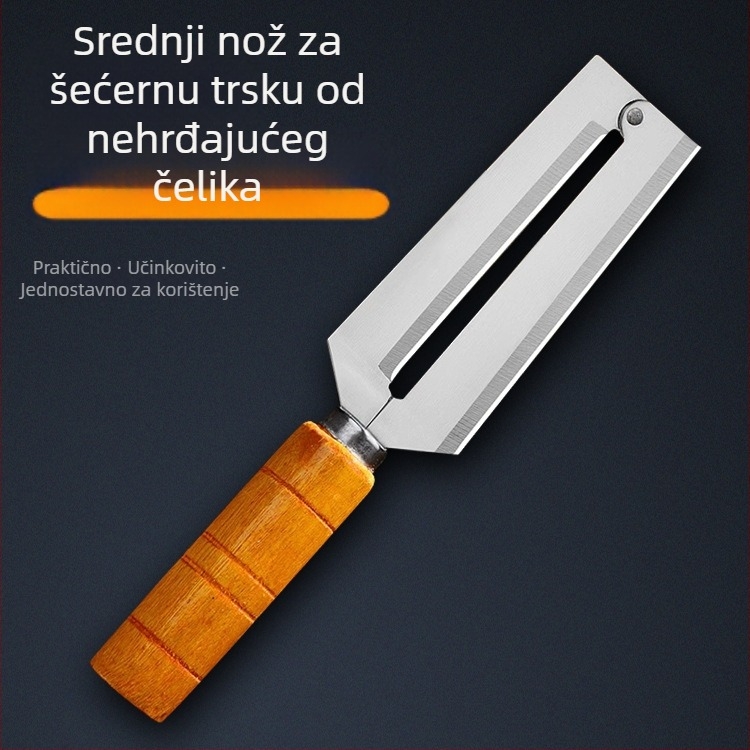 Višenamjenski oguljivač od nehrđajućeg čelika za voće i povrće, nož za šećernu trsku i oguljivač ananasa, s plosnatim vrhom