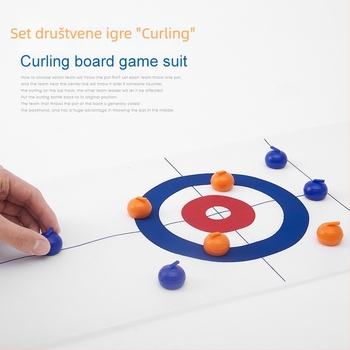 Obrazovna stolna igra curling za djecu — interaktivna igra roditelj-dijete uz mini stolni curling set