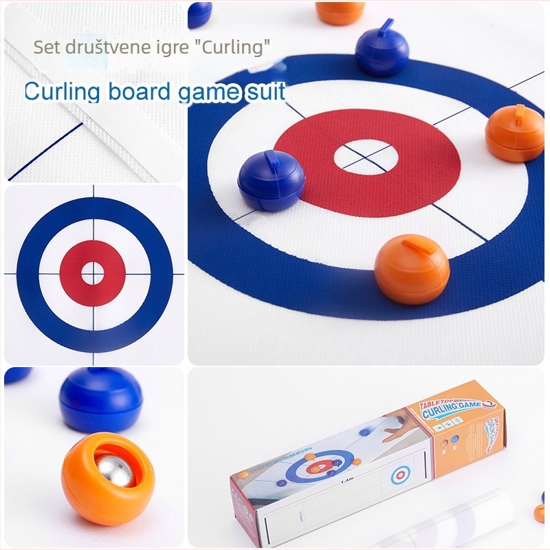 Obrazovna stolna igra curling za djecu — interaktivna igra roditelj-dijete uz mini stolni curling set