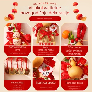 Kineski čvor privjesak za kvaku na vrata, ukras u obliku tikve za proljetni festival