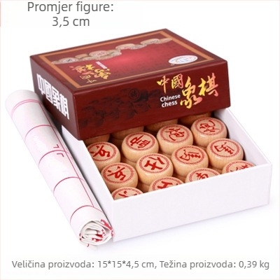 Premium komplet kineskog šaha s drvenom pločom za dva igrača
