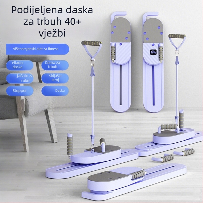 Kućna podijeljena ploča za trbušnjake i oblikovanje nogu, vježbe za zdjelicu, višenamjenska pilates ploča s funkcijom skija