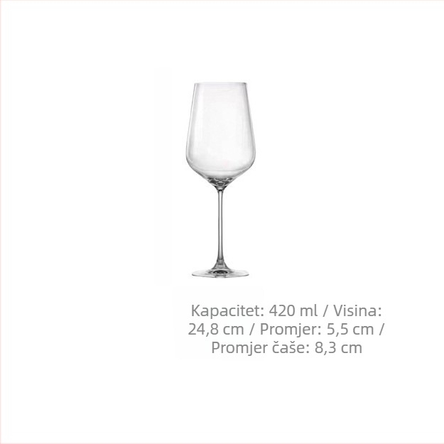 Set od dvije kristalne čaše za crveno vino u kožnoj kutiji