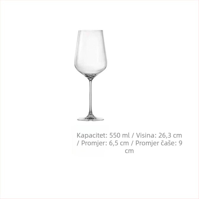 Set od dvije kristalne čaše za crveno vino u kožnoj kutiji