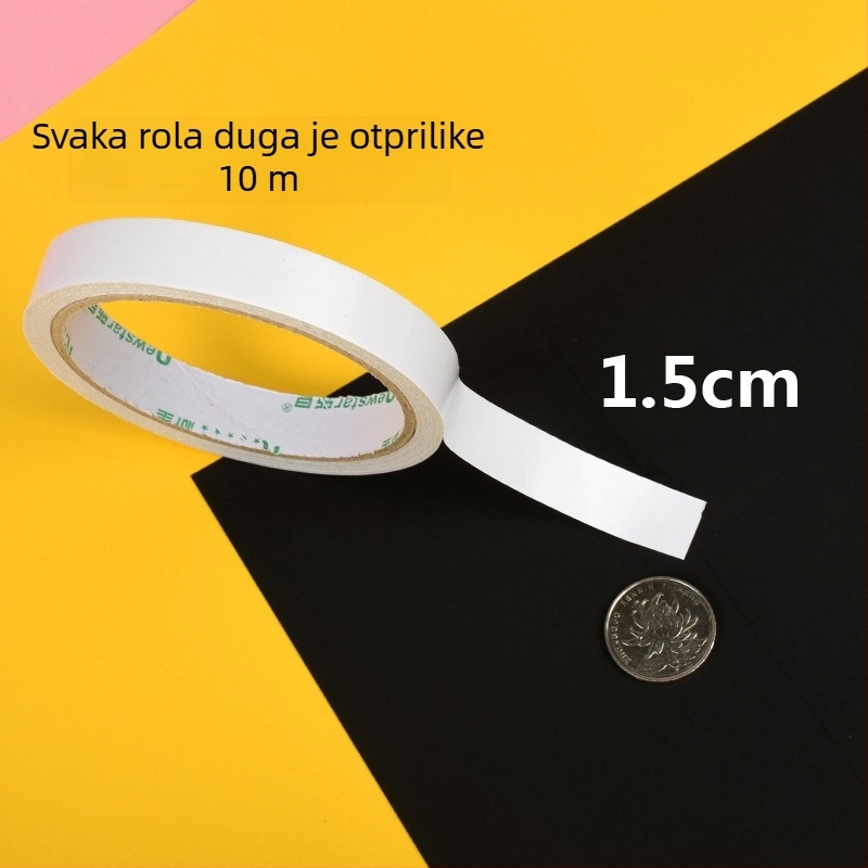 Snažna dvostruka ljepiljiva traka za ručne radove, pamuk baza, rola 10 m, širine 0,5–2,0 cm