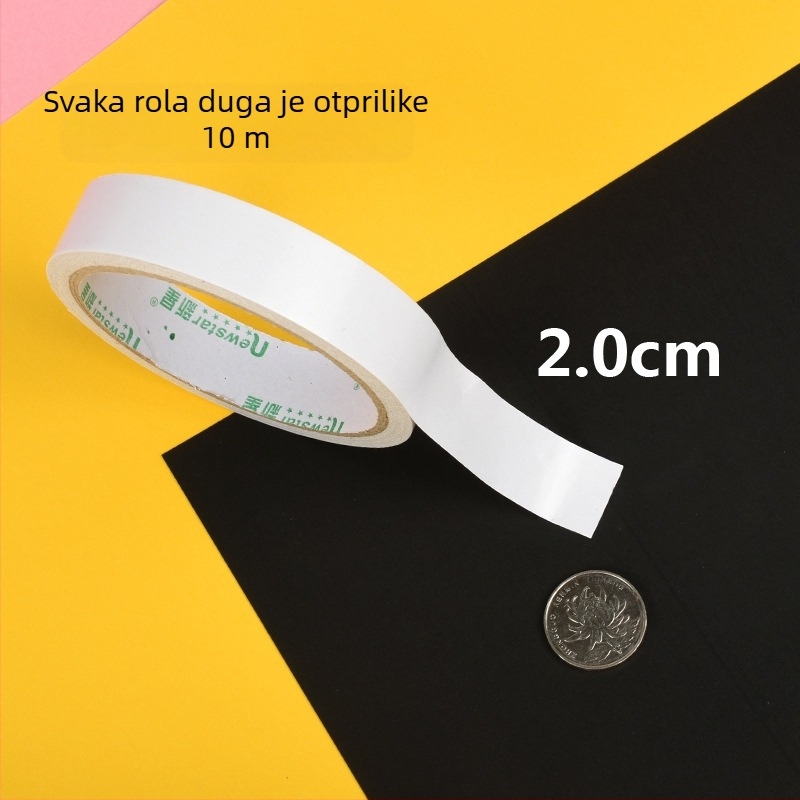 Snažna dvostruka ljepiljiva traka za ručne radove, pamuk baza, rola 10 m, širine 0,5–2,0 cm