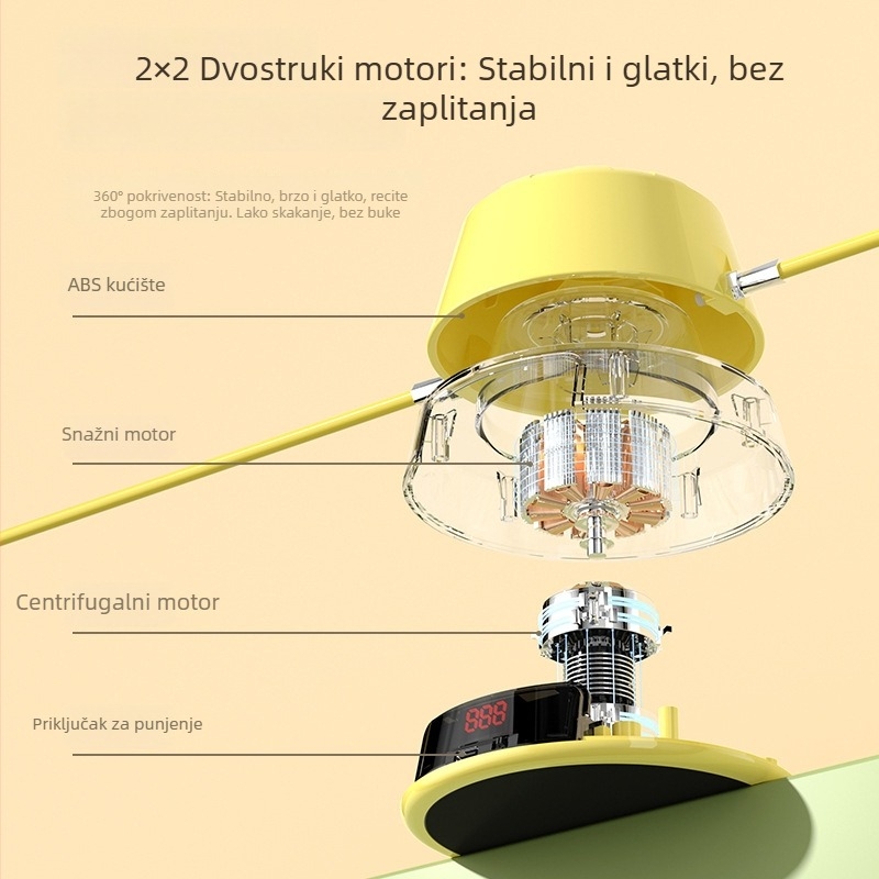 Pametan automatski aparat za preskakanje užeta za kućnu trening, s elektroničkim brojačem i Bluetooth užetom