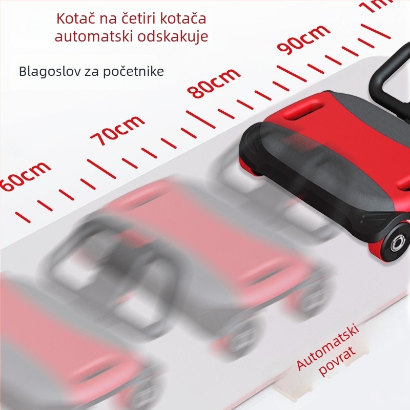 Četverokotačni fitness kolut za trbušne mišiće s automatskim vraćanjem, kućna upotreba, trening trbušnjaka