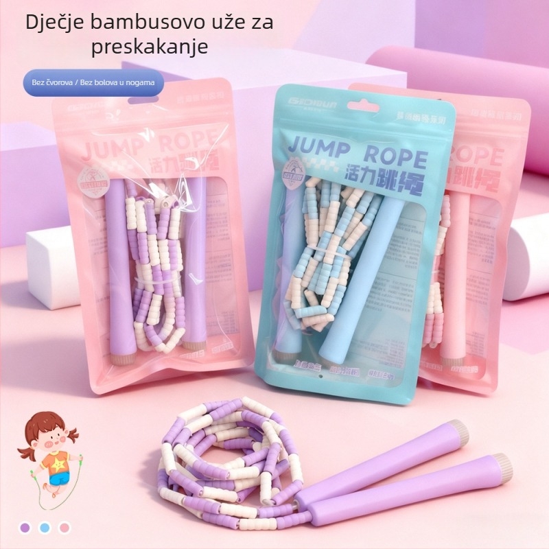 Nova dječja bambusova vrvica za preskakanje, s prilagodljivom duljinom, za trening i natjecanja za početnike