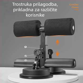 Kućni uređaj za vježbanje trbušnjaka s dvostrukim usisnim čašama, protukliznim remenom i prilagodljivim fiksnim uređajem za vježbanje trbušnih mišića
