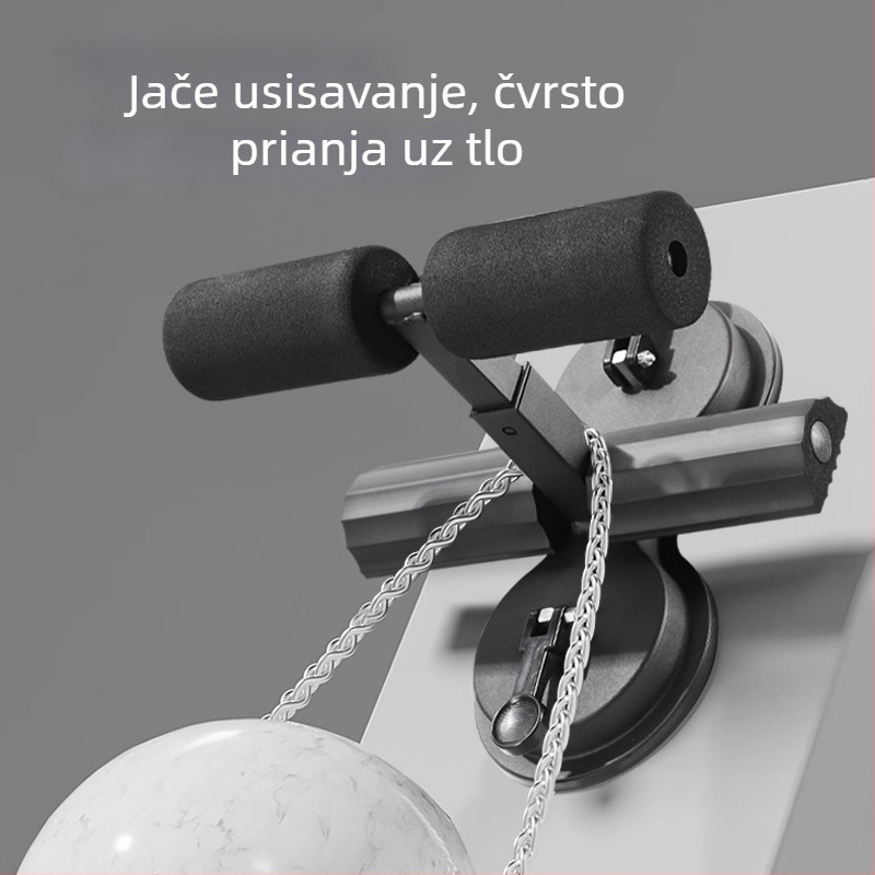Kućni uređaj za vježbanje trbušnjaka s dvostrukim usisnim čašama, protukliznim remenom i prilagodljivim fiksnim uređajem za vježbanje trbušnih mišića