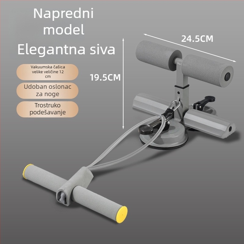 Kućni uređaj za vježbanje trbušnjaka s dvostrukim usisnim čašama, protukliznim remenom i prilagodljivim fiksnim uređajem za vježbanje trbušnih mišića