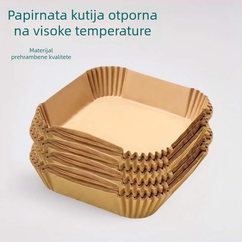 Papirnata tanjura za Air Fryer – upija masnoću, debela, otporna na visoke temperature, prehrambeni Kraft papir