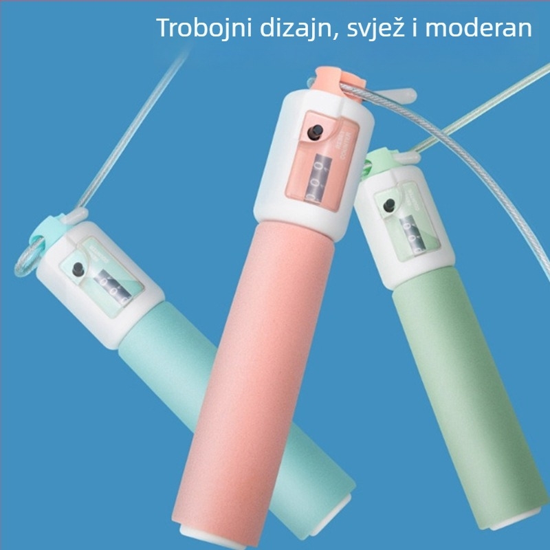 Švihadlo s brojačem i držačima od spužve, udobno, otporno na habanje, protuklizno, fitness oprema