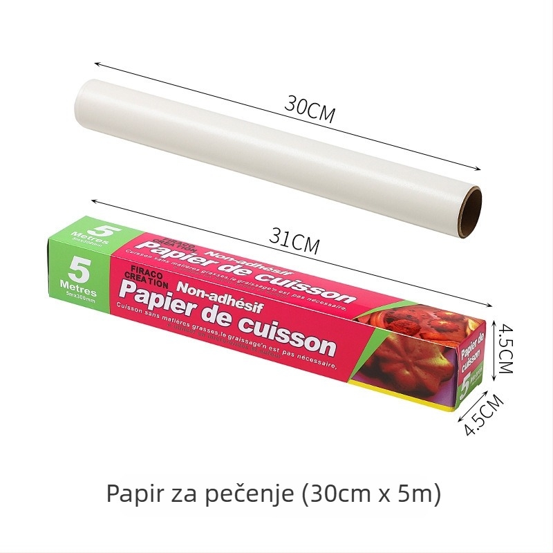 Aluminijska folija za roštilj i pečenje, debela folija, papir za upijanje masnoće, 10 m