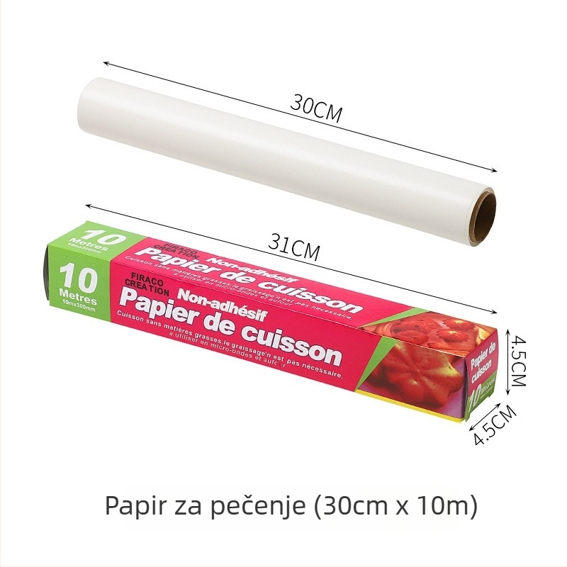 Aluminijska folija za roštilj i pečenje, debela folija, papir za upijanje masnoće, 10 m
