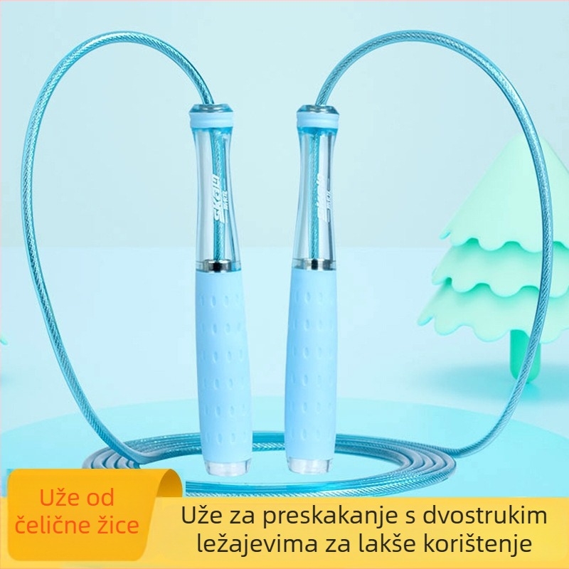 Willerjian Uže za preskakanje za djecu s dvostrukim ležajevima, čelično uže, za djecu i učenike osnovne škole, natjecateljska razina, bez zapetljavanja