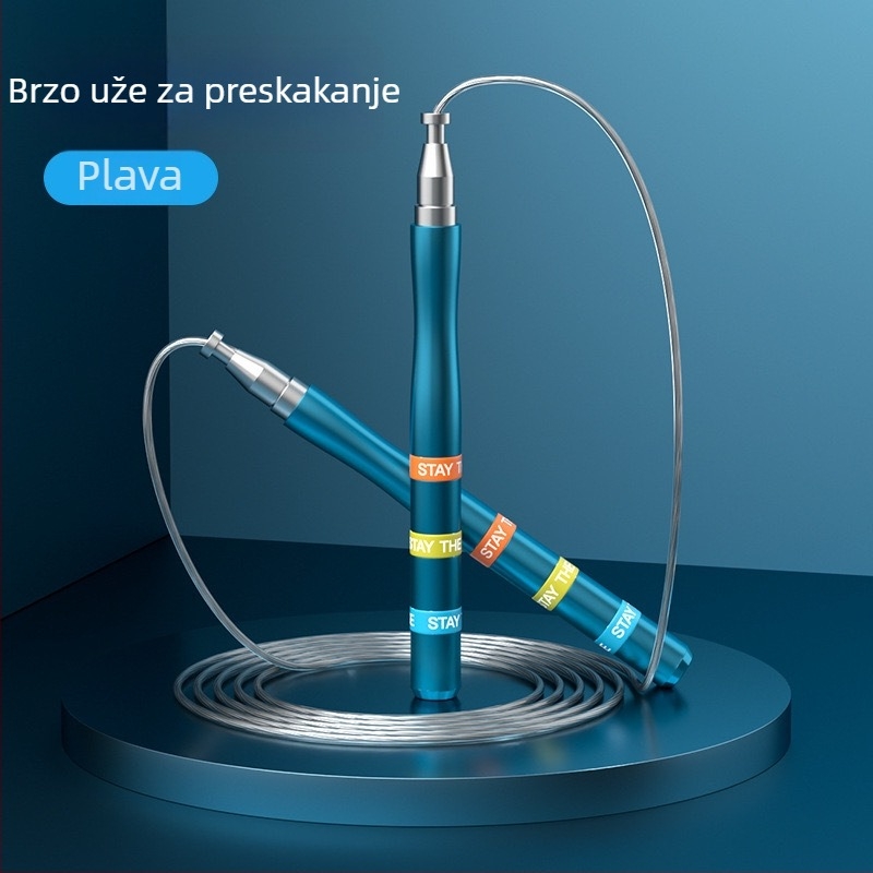 Prilagodljivo užad za preskakanje od čelične žice sa dvostrukim ležajevima, mehanizam automatskog zaključavanja, duljina 3 m, za fitness odraslih i sagorijevanje masnoće
