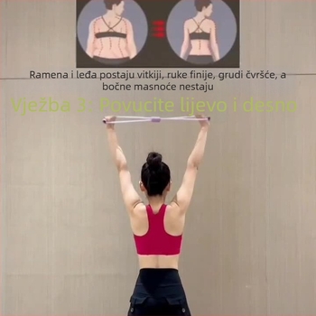 Tenzioner za leđa – rastezanje ramena i vrata, kućna joga i pilates s elastičnim trakom