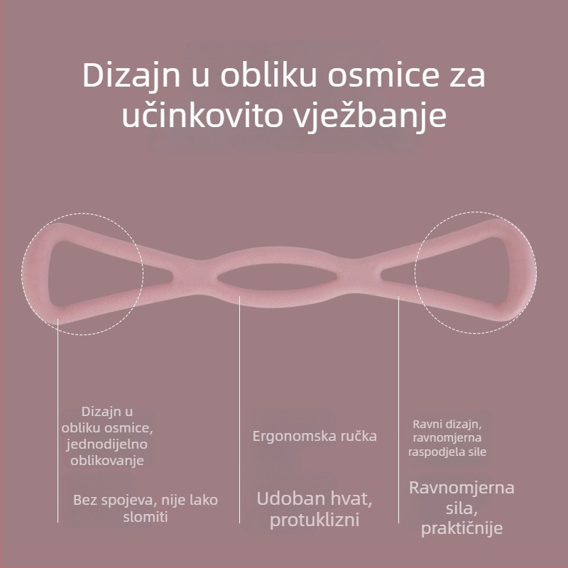 Uže otpora u obliku osmerokuta za trening ramena i leđa, joga oprema za istezanje