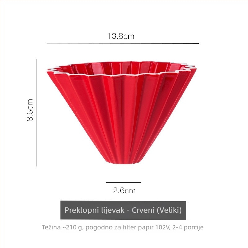 Set filtra za ručno pripremu kave s V60 torti oblika origami filterom i keramičkim vrčem za prelijevanje