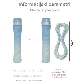 Nova vrsta užeta za preskakanje za osnovnoškolce i srednjoškolce, lagana, segmentirana i s mogućnošću potpisa, treninzi za ispite