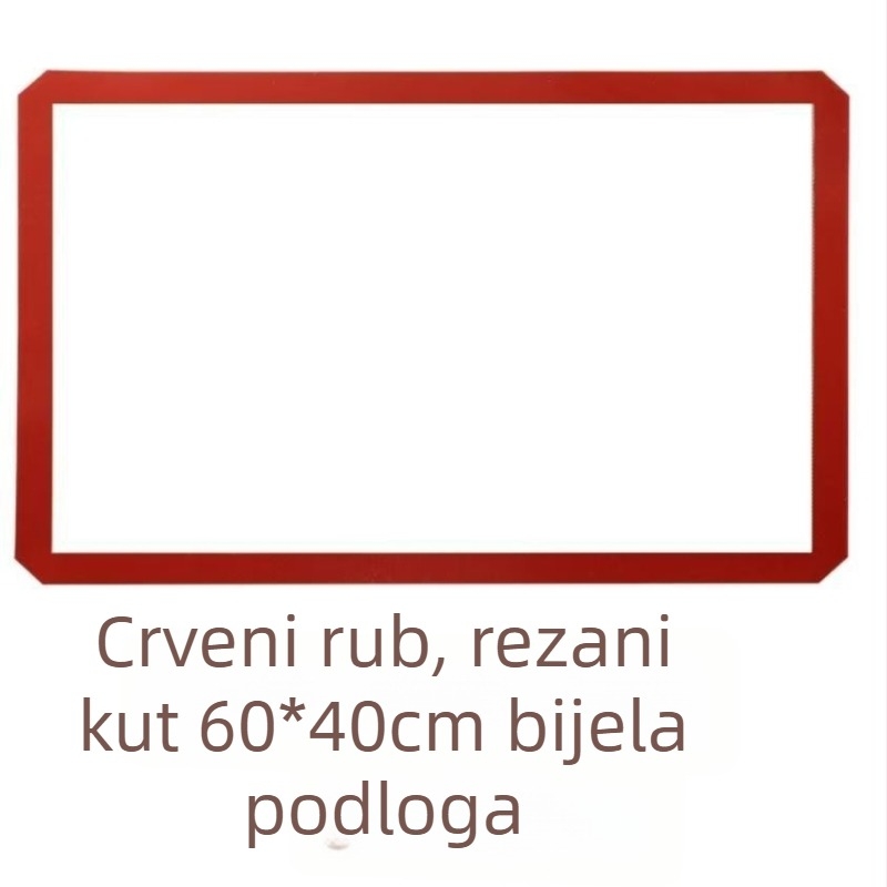 Crvena silikonska podloga za pečenje s izrezanim kutom, neprijanjajuća, debela, otporna na visoke temperature, za miješenje tijesta i crtanje šećera