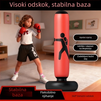 Kućna upotreba: stojeći boksački lutak za djecu, čvrst materijal, nafukljiva boksačka vreća s ciljem punjenim vodom za vježbanje i oslobađanje stresa
