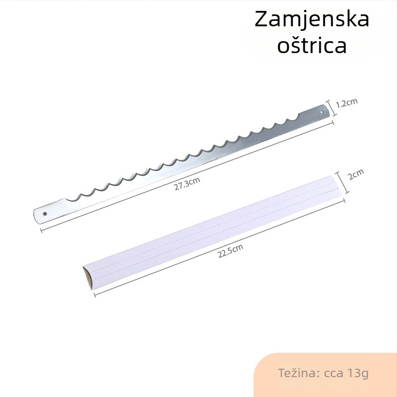 Nož za kruh s lukom oblikovanom oštricom i drškom od bukovine, nazubljen za rezanje bageta i tosta