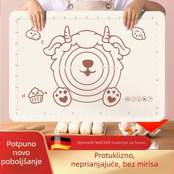 Silikonska podloga za mijesanje tijesta, debela, za razvaljivanje tijesta i pečenje, hranjiva kvaliteta, protuklizna, s dizajnom crtanog lika