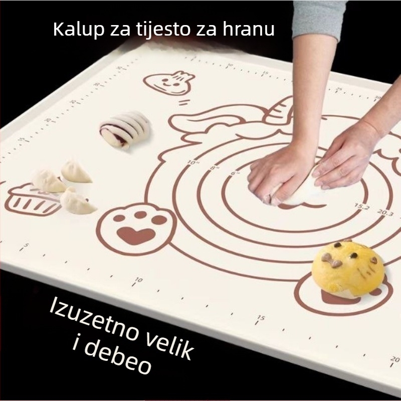 Silikonska podloga za mijesanje tijesta, debela, za razvaljivanje tijesta i pečenje, hranjiva kvaliteta, protuklizna, s dizajnom crtanog lika
