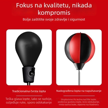 Vertikalna boksačka lopta za kućnu upotrebu — trening brzine i reakcije za odrasle i djecu, fitness oprema s funkcijom odskoka