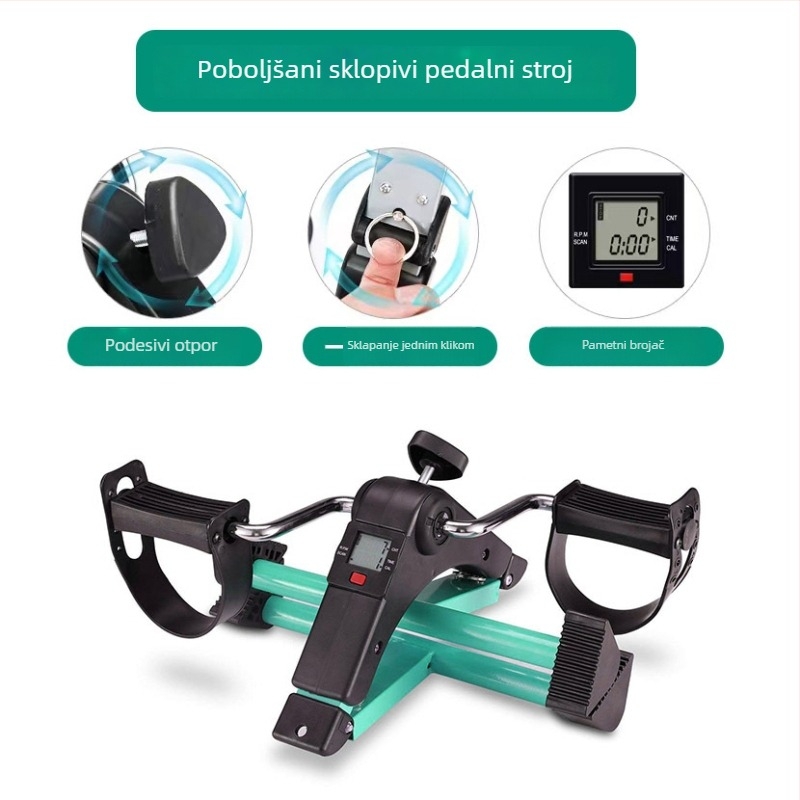 Unaprijeđeni kućni pedalni uređaj za starije osobe — rehabilitacija gornjih i donjih udova, kompaktni pedalni bicikl i mini stepper