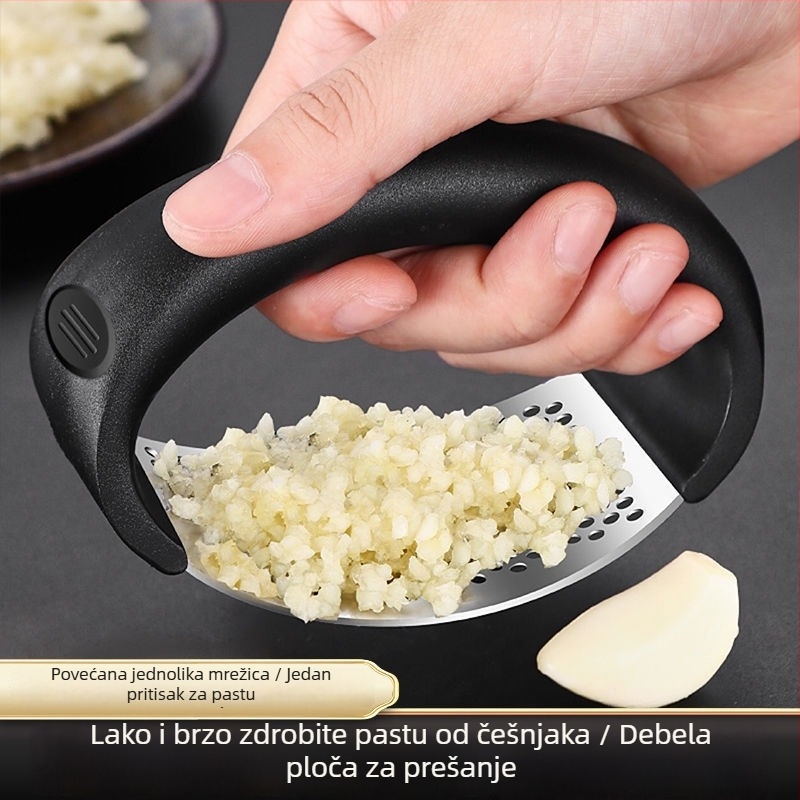 Prstenasti ručni presač češnjaka i oljuštivač