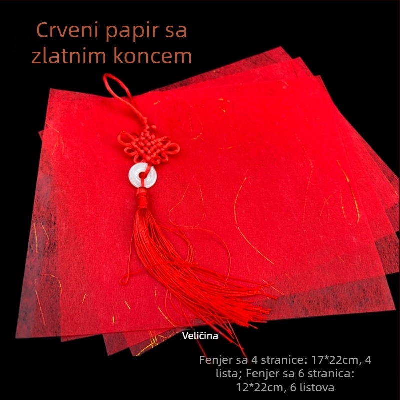 DIY komplet lampion od bambusa — četverostrani palatni lampion, ručna izrada, 15 komada
