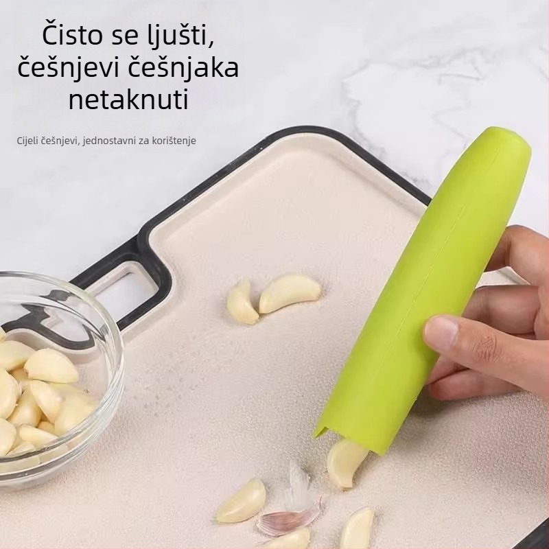 Silikonski alat za oljuštivanje češnjaka, kuhinjski valjak i pritiskanje češnjaka