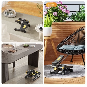 Mini fitness stepper za kućnu upotrebu – višenamjenski, tih, stacionarni pedalni stroj za vježbanje na mjestu za mršavljenje