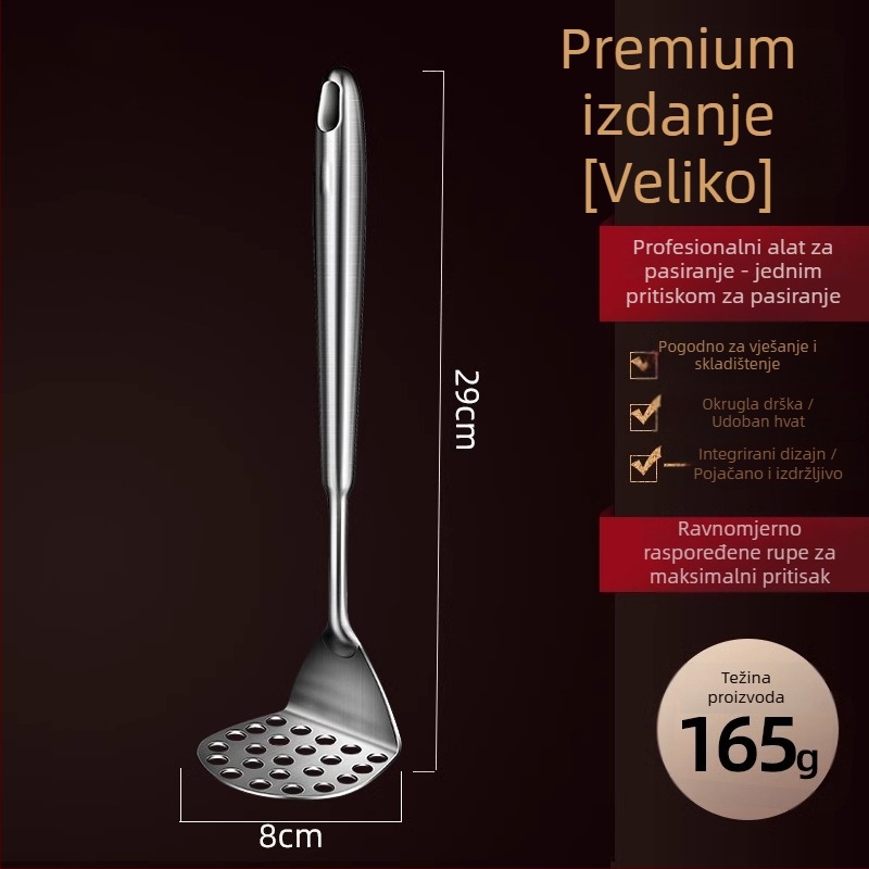 Lis za krumpire od 304 nerđajućeg čelika, višenamjenski kuhinjski alat za pire i češnjak