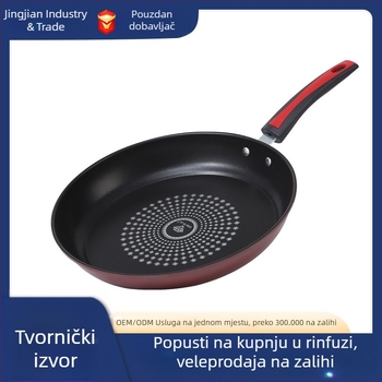 Lijevana tava od lijevanog željeza s neprijanjajućim premazom, ravnim i dvostrukim dnom, kompatibilna s većinom štednjaka