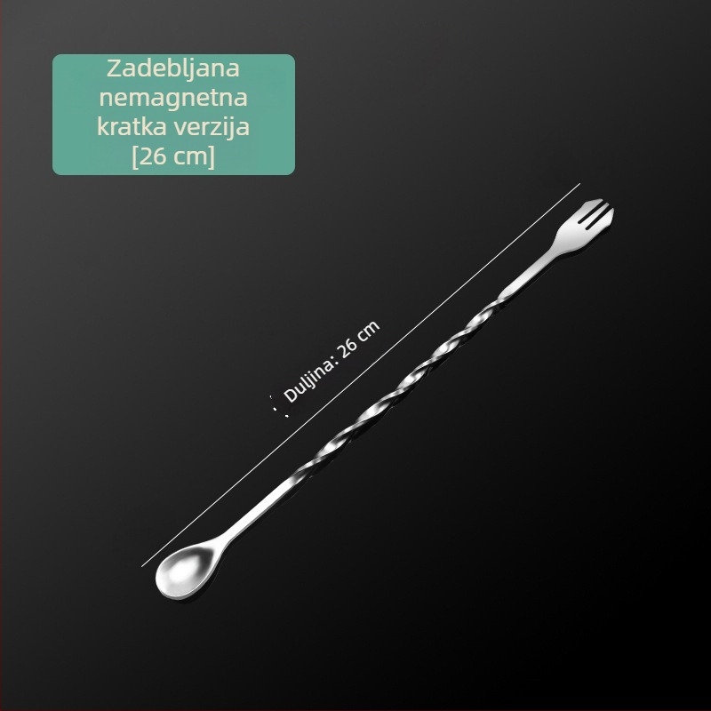 Nehrđajući čelik, duga drška bar žlica za koktele, kavu i čaj s mlijekom; miješalica različitih veličina