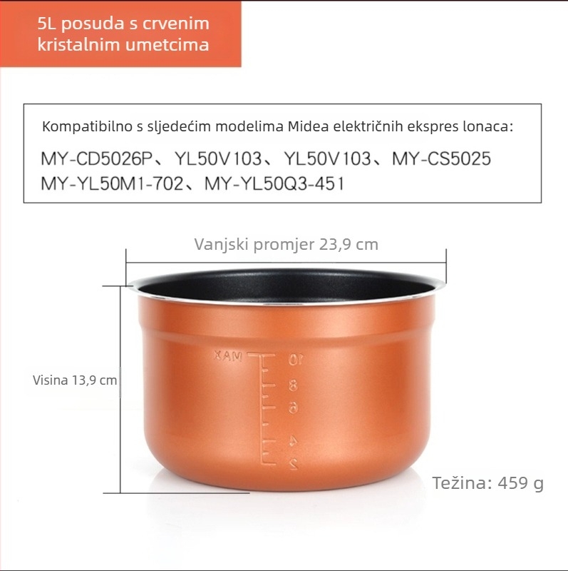 Univerzalni dodaci za unutarnji lonac električnog lonca s tlakom Midea, debeli, neprijanjajući