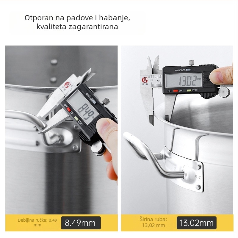 Nehrđajući čelični lonac za juhu, okruglog oblika, za mliječni čaj s perlama, velik kapacitet 2,1–3 L, izoliran, kompatibilan s indukcijskim pločama