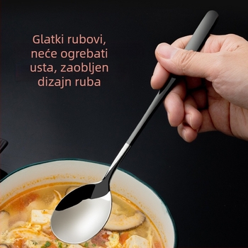 316 nehrđajući čelik, žlica s dugom drškom, korejskog stila, za juhu, desert, led i miješanje (deblja konstrukcija)