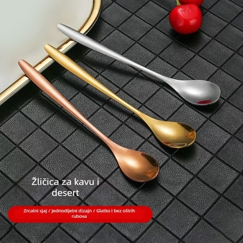 Nerđajući čelika žlica s dugom drškom – za kavu, deserte, salate i miješanje