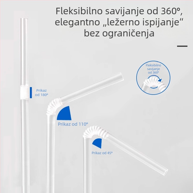 Jednokratna slamka u zasebnom pakiranju, plast za prehranu, prozračna, savitljiva, za majke i djecu kod kuće
