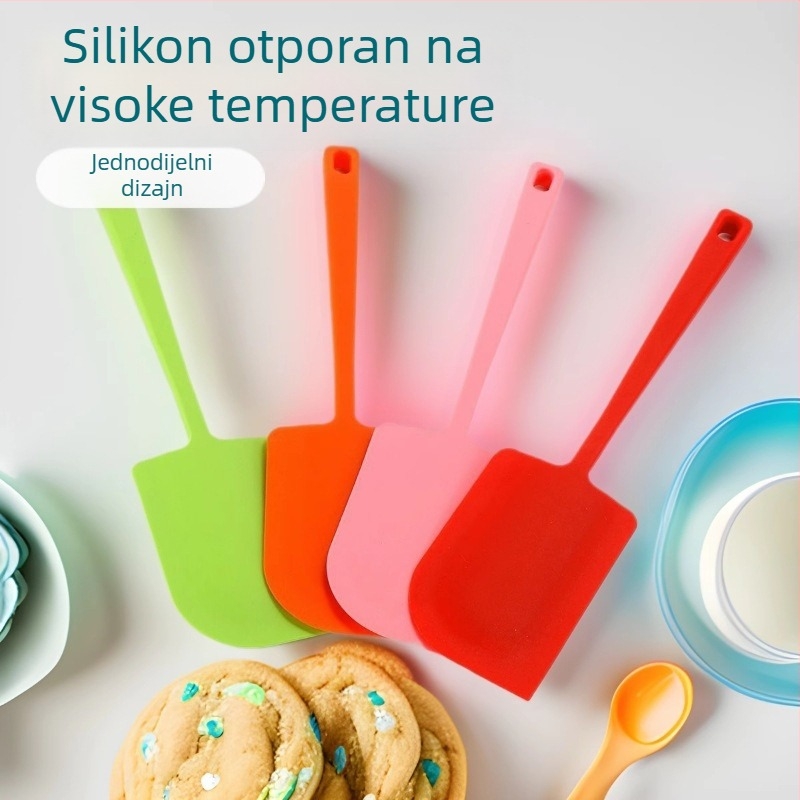 Ogromna jednodelna silikonska spatula za miješanje krema u tortama i struganje po zdjeli – kućni alat za pečenje