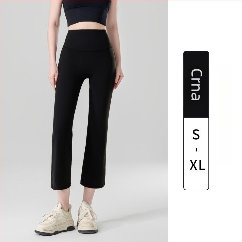 Pantalone s slojem zraka, 3/4 dužine, ravne cigaret hlače za žene, visok pojas, mršavljenje i podizanje stražnjice, nude dojam, za jogu i fitness