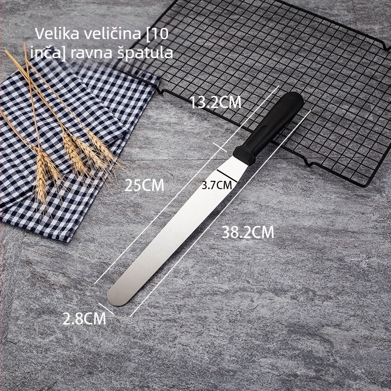 Špatula od nehrđajućeg čelika za ukrašavanje torti, ravna i zakrivljena, scraper za demoulding, alat za pečenje za glađenje maslaca