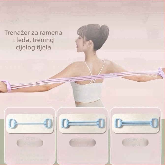 8-oblikovani prilagodljivi otporni uređaj za leđa i ramena, kućna fitness oprema sa šest cijevi
